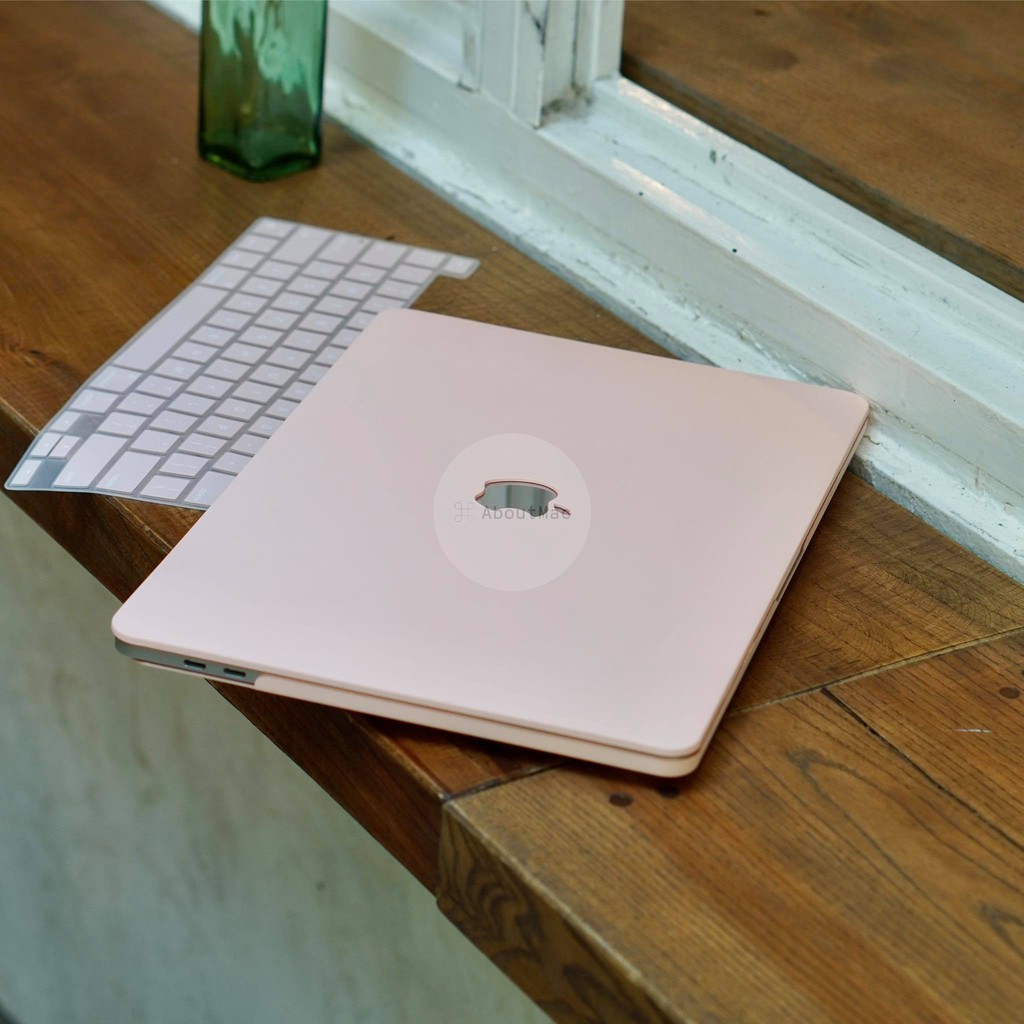 COMBO Case ,Ốp + Phủ Phím Macbook Hồng Pastel (Tặng Kèm Nút Chống Bụi + Bộ kẹp chống gãy sạc)