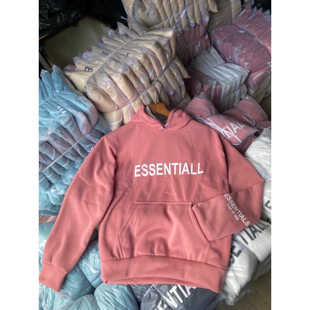 Áo khoác Hoodie Nỉ Nam Nữ form rộng Anne9x Store chất Nỉ Ngoại hai lớp in ESSENTIALL Unisex Freesize | BigBuy360 - bigbuy360.vn