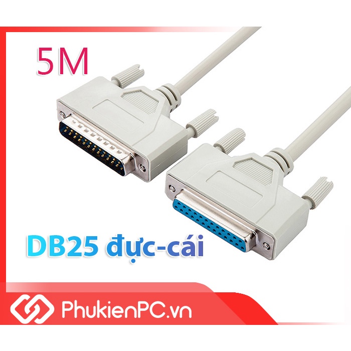 Cáp COM DB25 Male to DB25 Female dài 5M (DB15 chân đực sang cái) dùng cho máy công nghiệp, thiết bị điện tử, máy in LPT