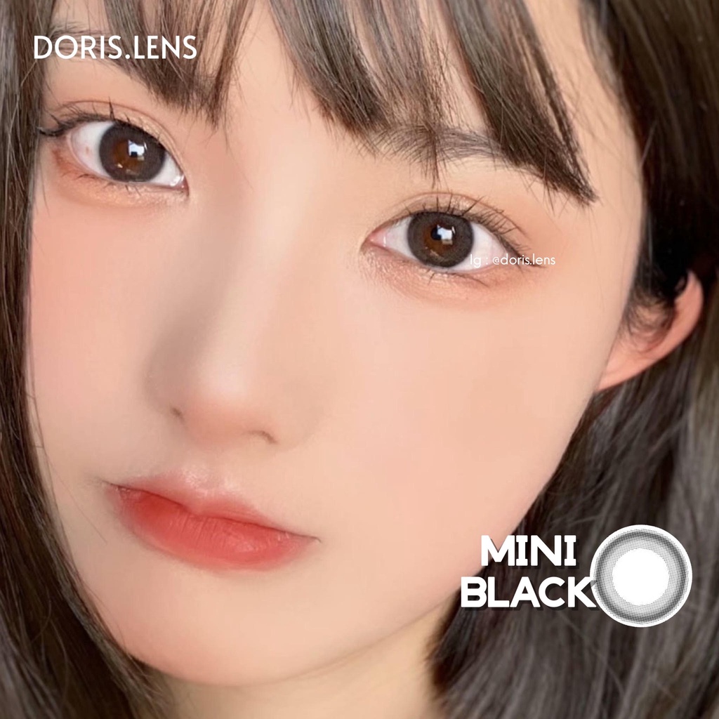 Kính Áp Tròng DORIS.LENS - MINI BLACK ĐEN Giãn Nhẹ 14.0mm Lens Mắt Đen Tự Nhiên 0 Đến 10 Độ Lệch Độ