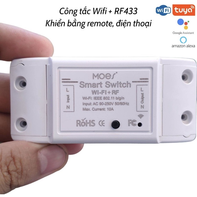 Bộ công Tắc Wifi thông minh Điều Khiển Từ Xa và điều khiển RF- KR2201-RF
