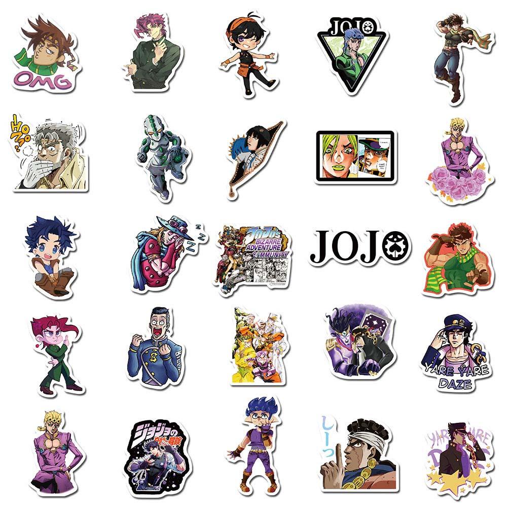 Set 50 Miếng Dán Anime MMLUCK JoJo Bizarre Adventure Trang Trí Vali Laptop Hành Lý
