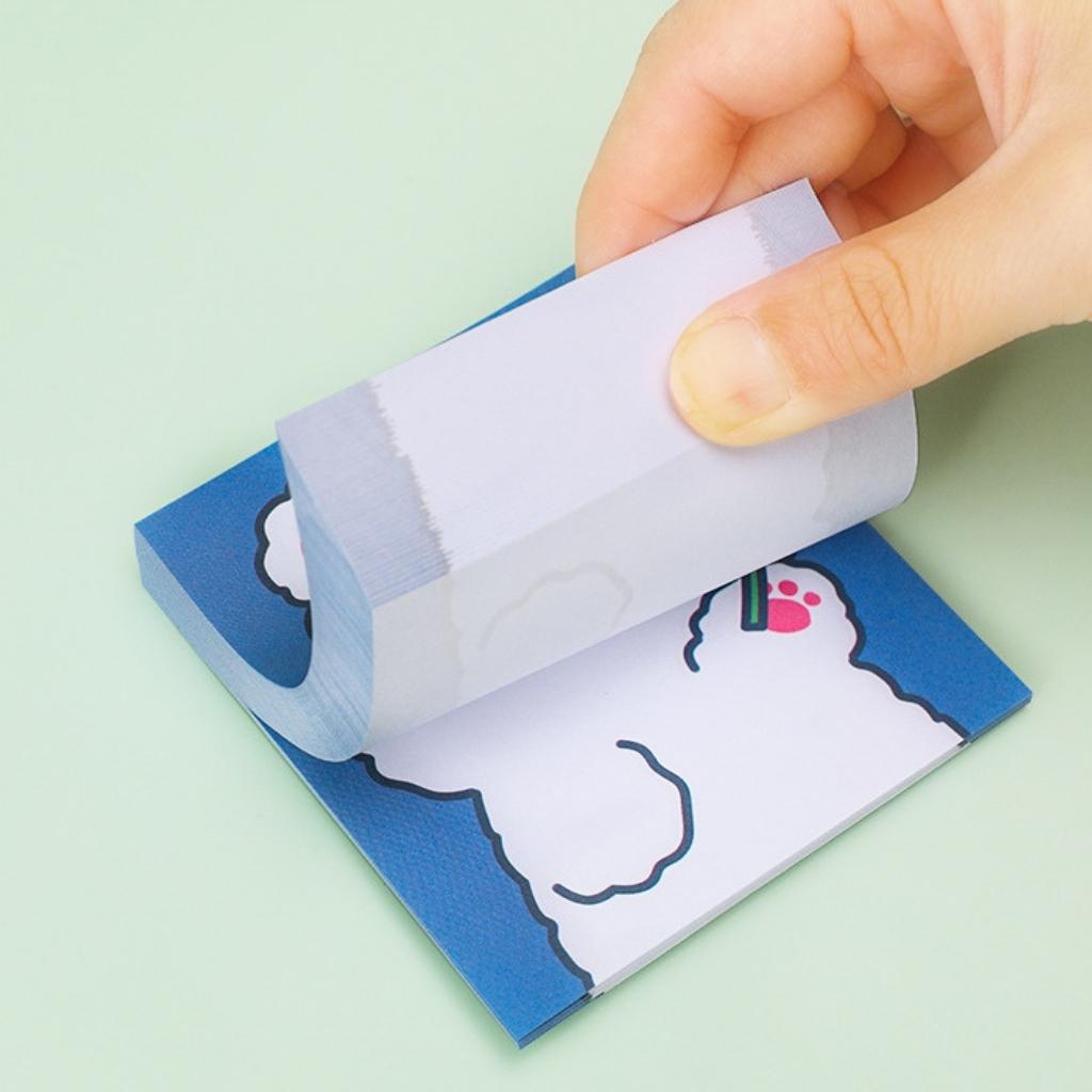 Giấy Note Ghi Chú Dễ Thương EDUSKY Tập 80 Tờ Họa Tiết Gấu Hoạt Hình Cute Kích Thước 8x8 cm Và 9X6 cm