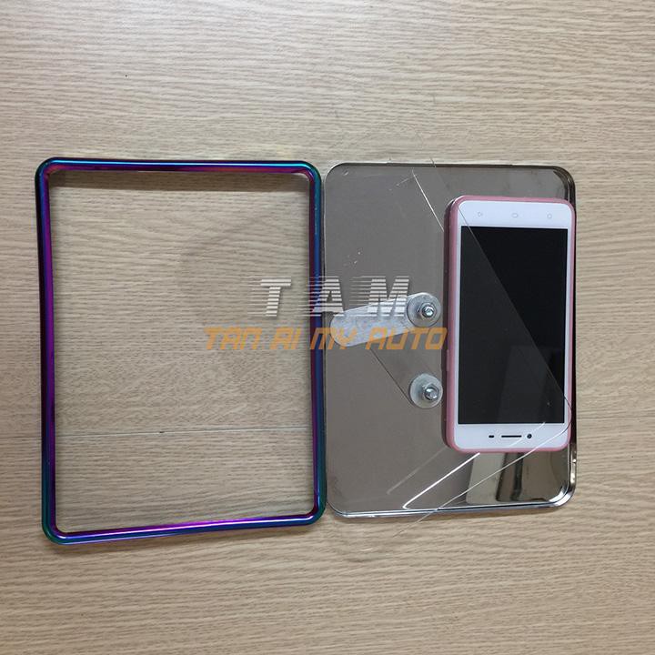 Khung Titan biển số kèm ốp inox mica ốc viền titan 7 màu XM-25