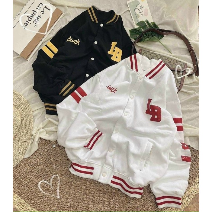 Áo sweater nỉ kiểu khoác có nút nữ form rộng in bông SWN04
