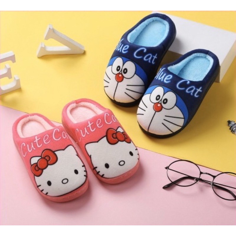 Dép bông Doreamon Kitty Hoa quả cho bé trai bé gái 2 -6 tuổi