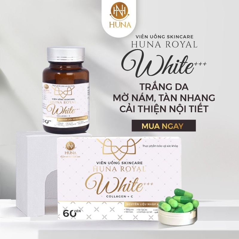 Combo 3 viên uống trắng da,mờ nám White HUNA ♥️Chính hãng