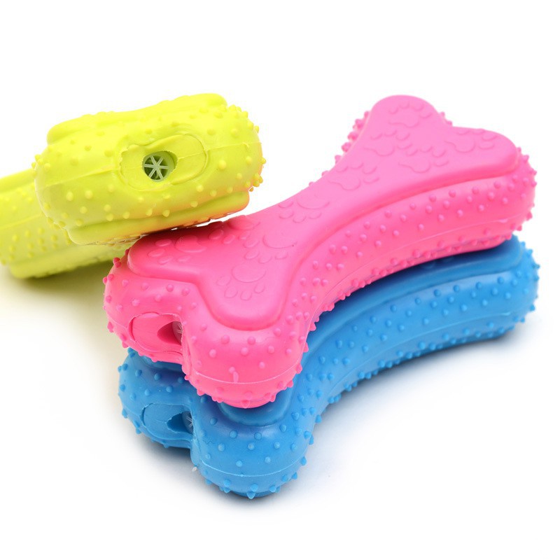 Xương đồ chơi chút chít cho chó gặm sạch răng cỡ nhỏ Kún Miu chất liệu cao su an toàn nhiều màu sắc