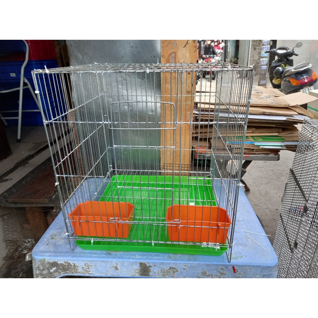 Lồng nuôi chim bằng kẽm 40 cm kèm phụ kiện