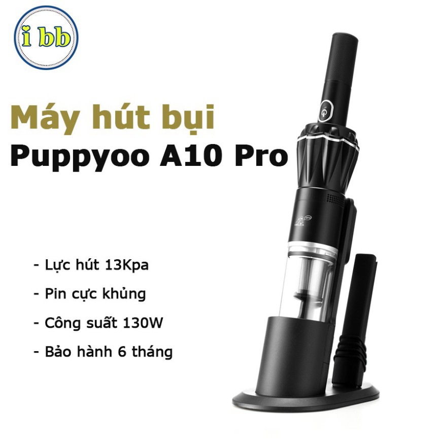 Máy hút bụi không dây cao cấp Puppyoo A10 Pro hút bụi sạch sẽ với lực hút 13kPa, công suất 120W_ Hàng chính hãng