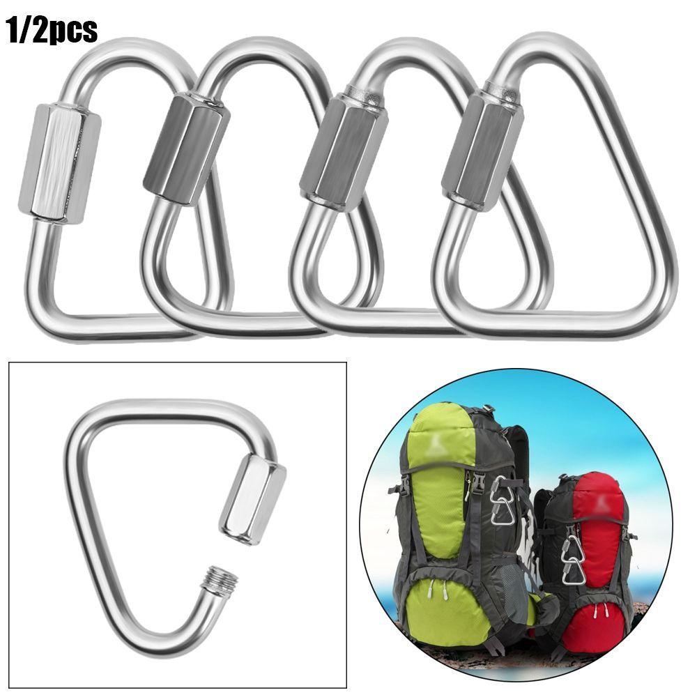 Set 1 / 2 Móc Khóa Hình Tam Giác Bằng Thép Không Gỉ Chuyên Dụng Cho Leo Núi