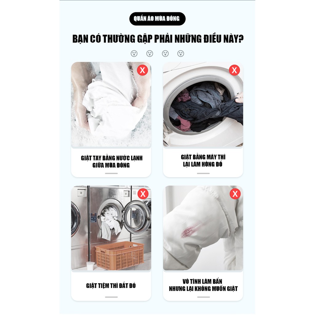 Khăn lau vệ sinh áo khoác đa năng DOWN COAT CLEANING WIPES 12 khăn