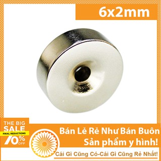 Nam châm đất hiếm 6x2mm có lỗ 2mm