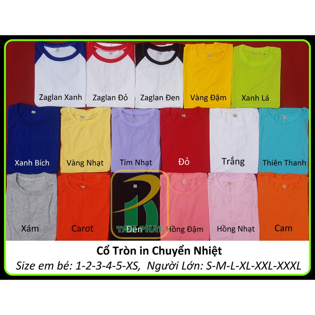 Áo thun in chuyển nhiệt lên hình sắc nét, may kỹ phom chuẩn tại SÓC SƠN