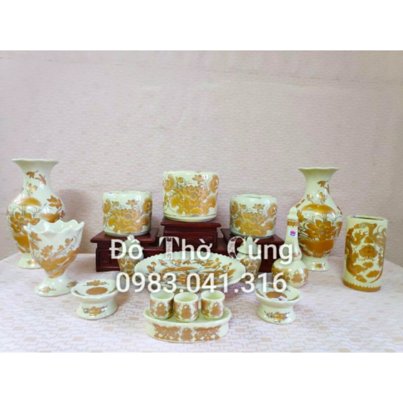 Mâm ngũ quả màu vàng ánh kim size lớn 30 32 35 40cm