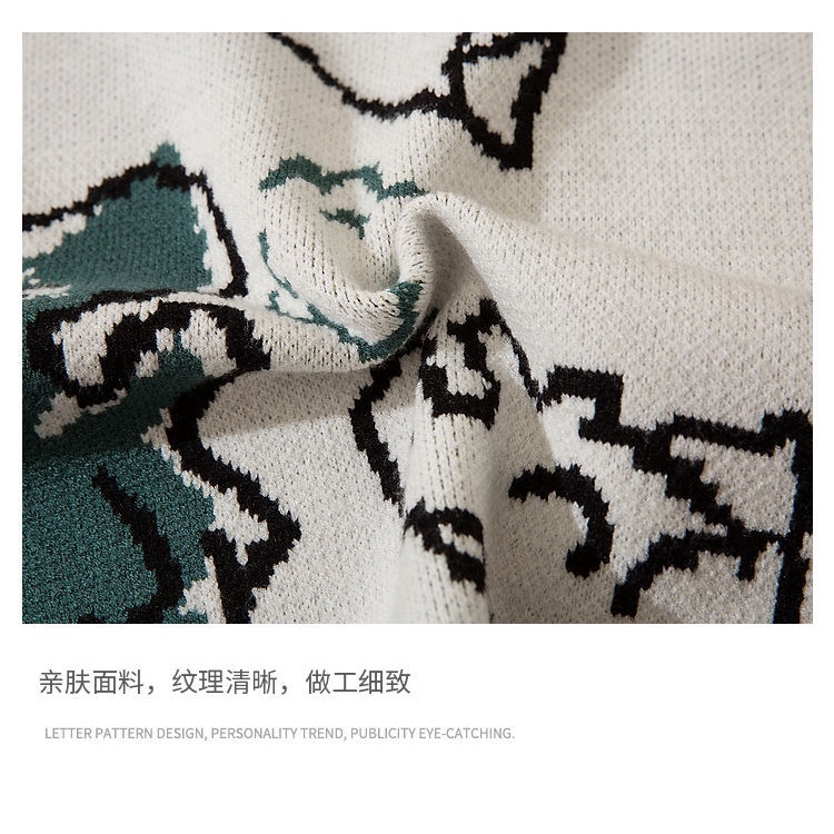Áo Sweater Sát Nách Dáng Rộng In Hoạt Hình Kiểu Retro Cá Tính Cho Các Cặp Đôi