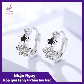 Bông tai nữ trang sức bạc Ý S925 Lasea - Hoa tai đính đá hình ngôi sao E1121