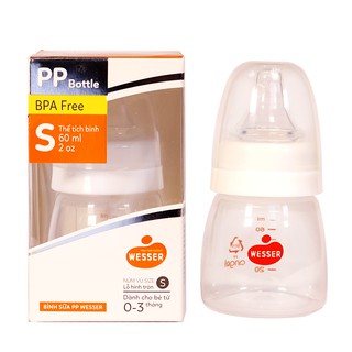 BÌNH SỮA WESSER 60ML CỔ THƯỜNG