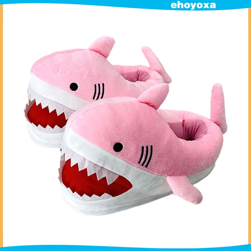 Dép Đi Trong Nhà Hình Cá Mập Phối Lông Dày Mềm Mại Thoải Mái Dễ Thương Cho Cặp Đôi Vào Mùa Đông
