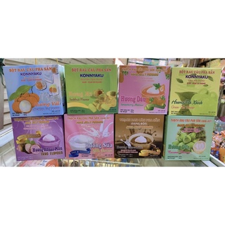 Bột Thạch Rau Câu Pha Sẵn KONNYAKU Hộp 140g Đủ Vị