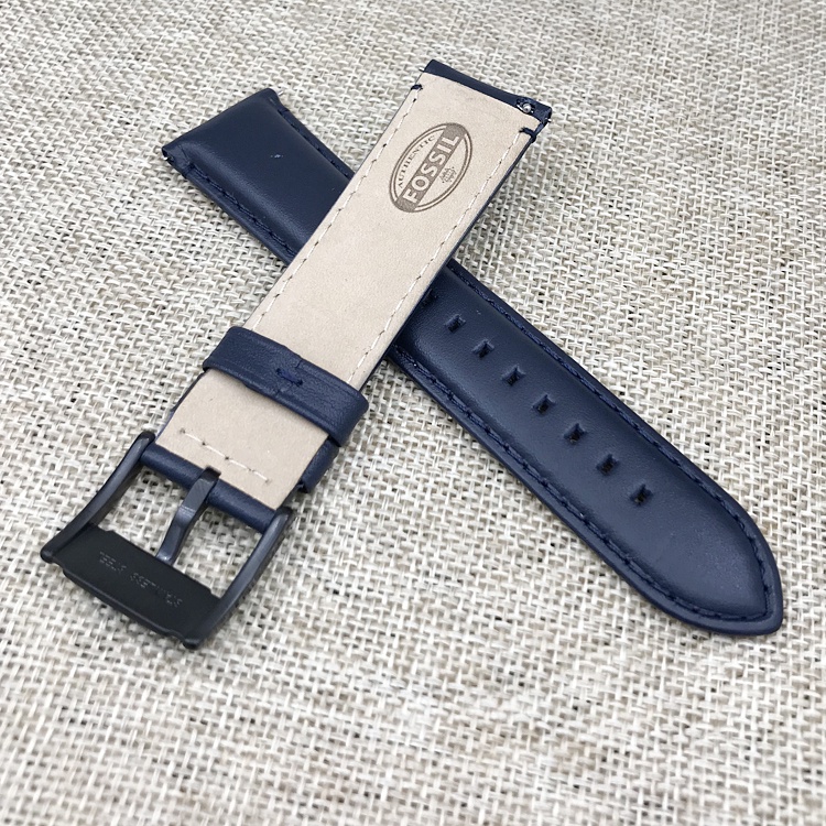Dây đeo bằng da màu xanh dương cho đồng hồ FOSSIL 22MM FS5061