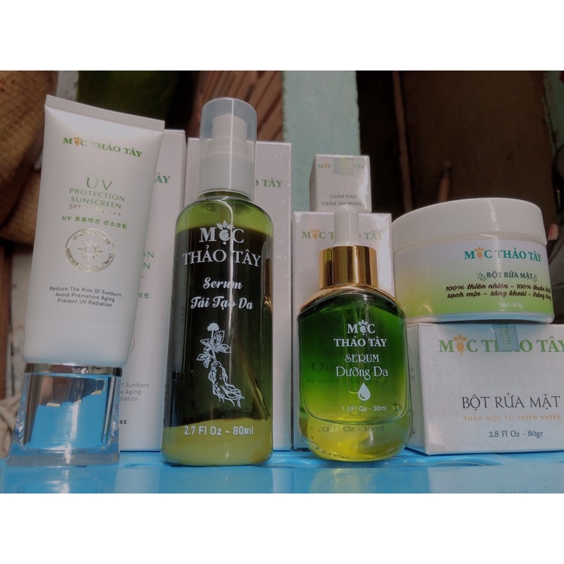 Combo 1serum tái tạo + 1bột Rửa mặt1+ serum dưỡng Mộc Thảo Tây | BigBuy360 - bigbuy360.vn