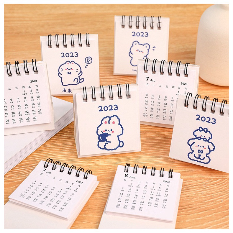 Lịch Để Bàn Năm 2023 MIni Họa Tiết Hoạt Hình Dễ Thương Cho Học Sinh