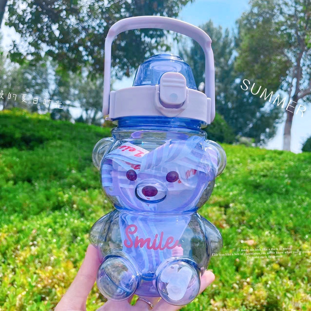 GG Bình Đựng Nước 1100ml Hình Gấu Dễ Thương Kèm Dây Đeo Trẻ Trung Năng Động - Dumi Shop