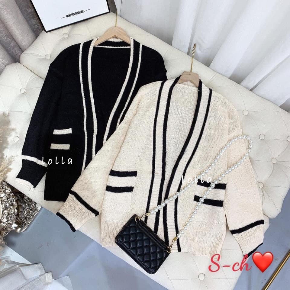 ÁO LEN CARDIGANFREESHIP KẺ 2 MÀU HÀNG CAO CẤP