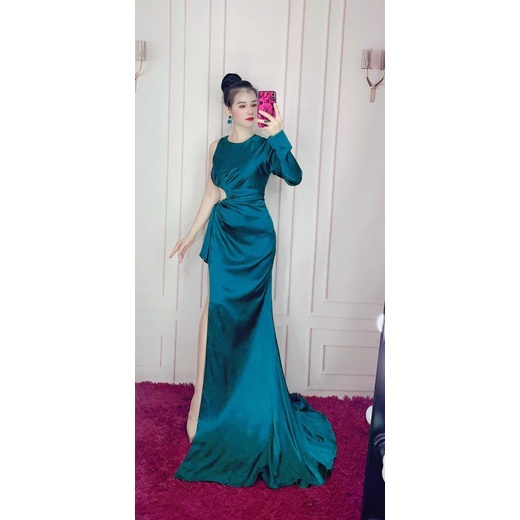 MS1261Y  ĐẦM BODY ĐUÔI CÁ KHOÉT EO XẾP LY full size S/M/L/XL