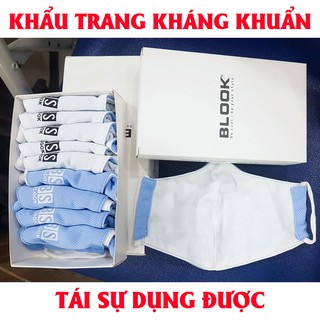 [Freeship] Hộp 10 Cái Khẩu Trang Vải Kháng Khuẩn BLOOK Hàng Chuẩn