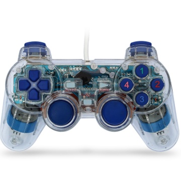 Tay Cầm Chơi Game Trong Suốt Có Dây Tay Cầm Chơi Game Đơn Có Rung Cổng USB  - Dùng được cho tất cả các loại game hành độ