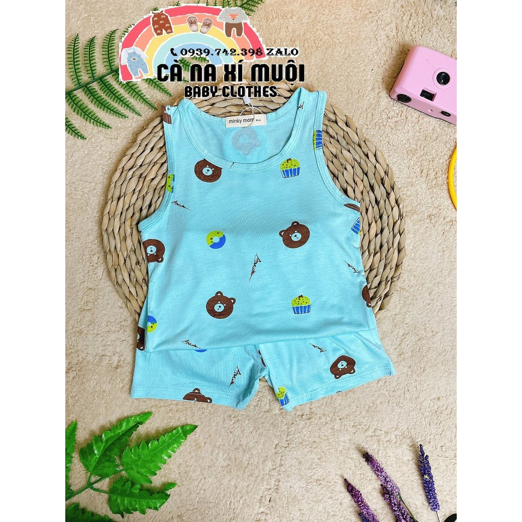 FREE SHIP FULLSIZE 8-32KG Bộ Minky Mom 3 Lổ Cho Bé Thun Lạnh Cao Cấp Dể Thương Cho Bé Gái Bé Trai, Đủ Màu