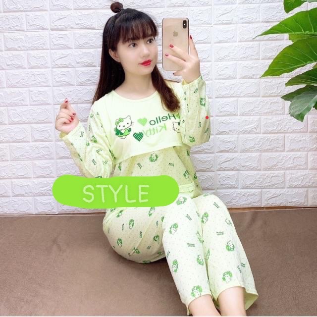 Bộ đồ bầu và sau sinh chất cotton đẹp hello kitty BD922