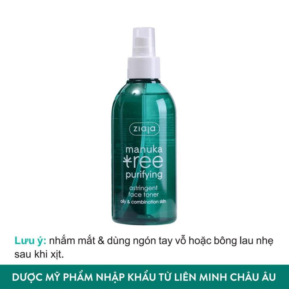 Nước hoa hồng se khít lỗ chân lông ZIAJA Manuka Tree Face Toner 200ml Toner xịt khoáng và dưỡng ẩm dành cho da dầu