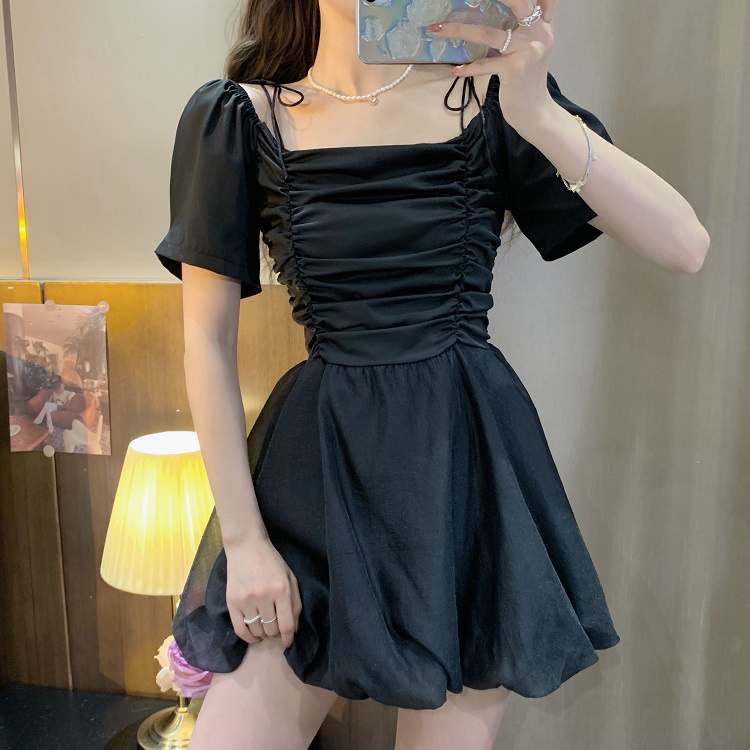 Đầm Tay Phồng Lưng Cao Dáng Ôm Thời Trang Mùa Hè Phong Cách Mới Cho Nữ