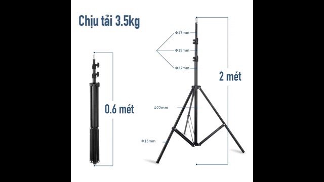 Chân Gậy quay TIKTOK Livestream CAO 2M (GIÁ ĐỠ, TRIPOD, KỆ ĐIỆN THOẠI, Gậy tiktok, chân đèn livestream)