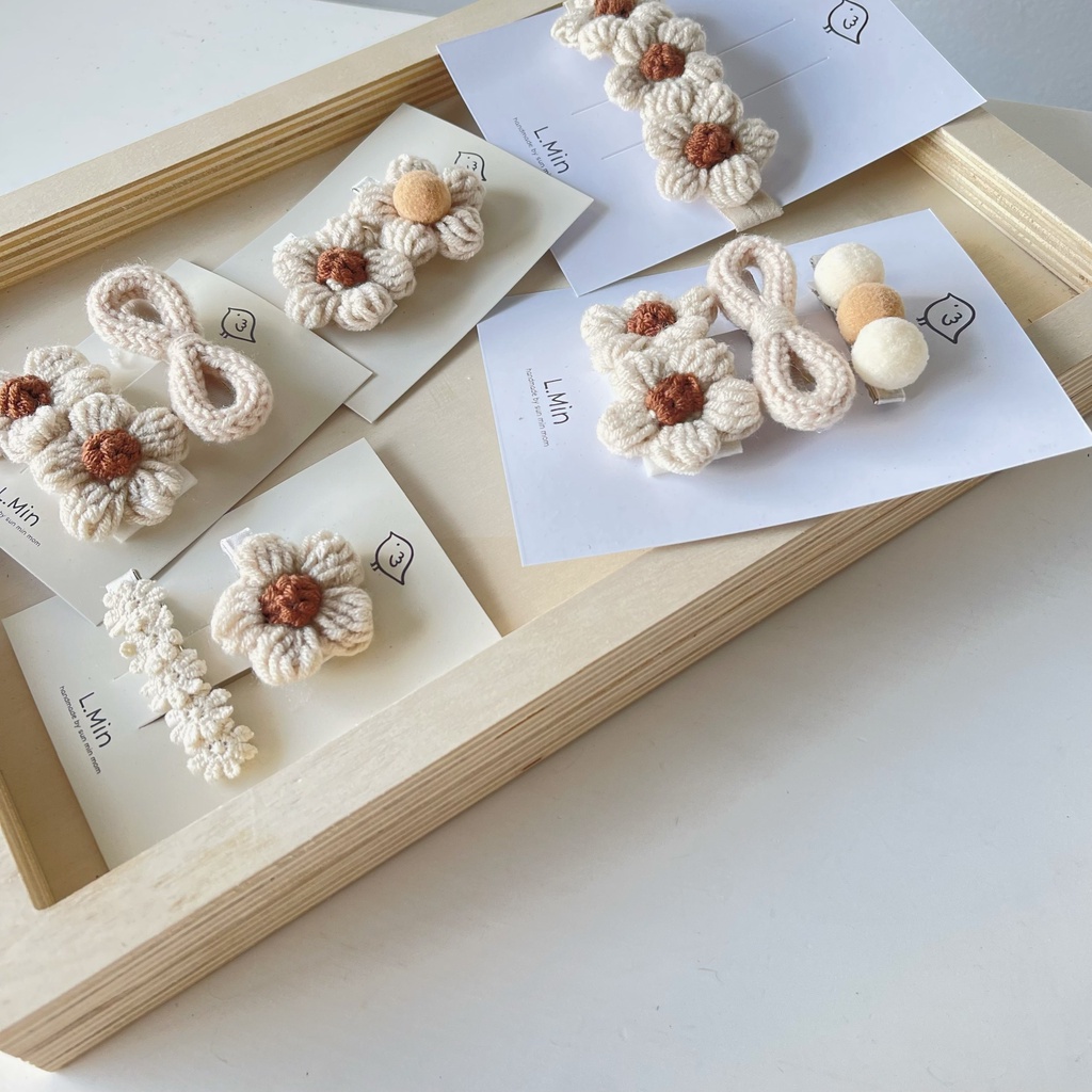 Set kẹp brown daisy