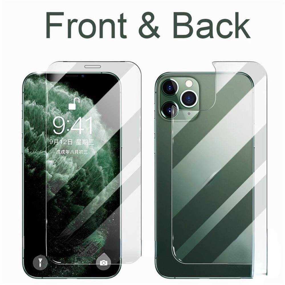 Kính cường lực bảo vệ màn hình và mặt sau thích hợp cho IPhone 12 11 Pro Max X Xs Max XR 8 7 Plus 6 6s