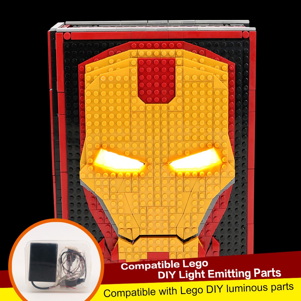 Bộ Đồ Chơi Lắp Ráp Mô Hình Iron Man Có Đèn Led Cho Bé