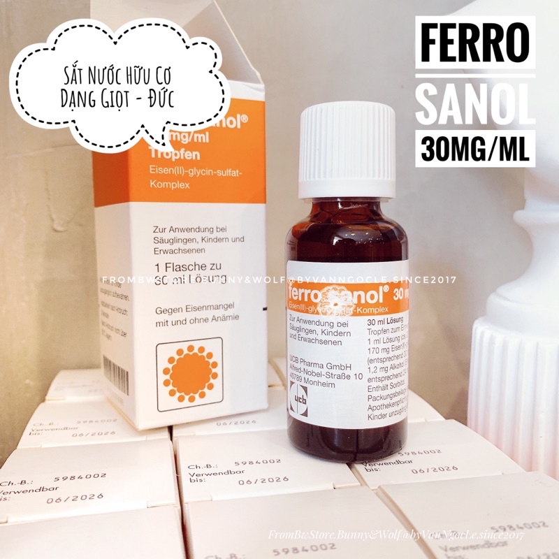 Tinh Chất Sắt Hữu Cơ Dạng Giọt Ferro Sanol 30mg/ml - Đức