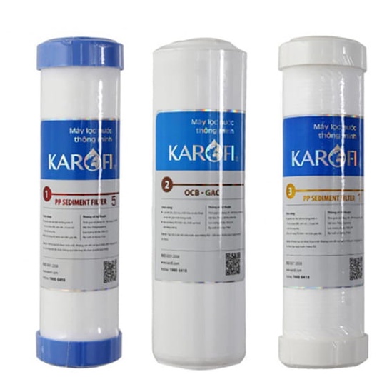 Bộ 3 Lõi Lọc Nước Karofi Số 1 2 3 Chính Hãng