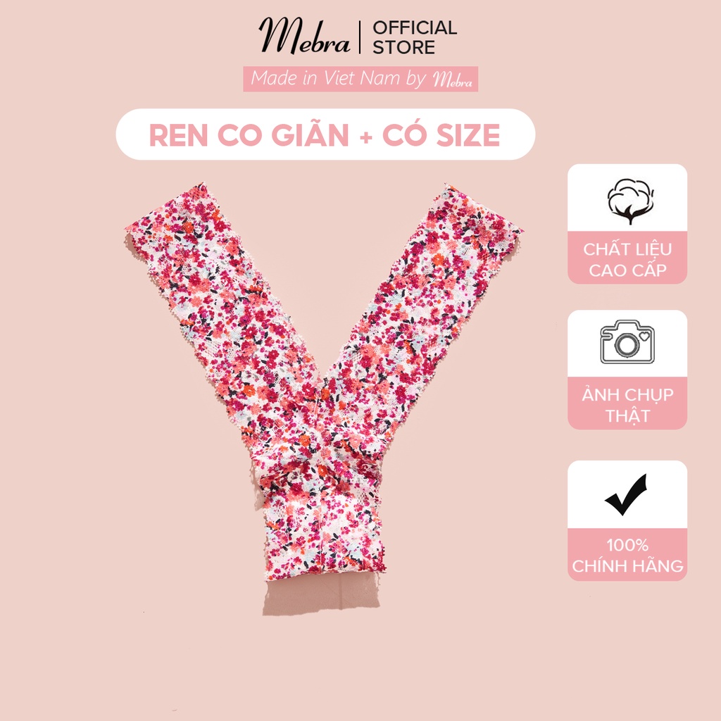 Quần lót ren sexy kiểu chữ Y không đường viền may không lộ viền hoạ tiết gợi cảm thiết kế bởi thương hiệu Mebra Q011