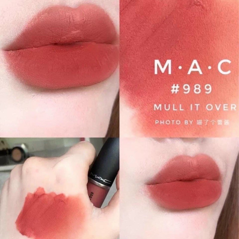 Son Kem Mac Powder Kiss Liquid Lipcolour Màu 989 Mull It Over Cam Hồng Đất