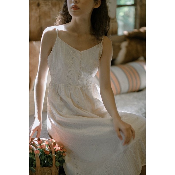 ĐẦM MIDI HAI DÂY NÀNG THƠ VINTAGE SIÊU XINH