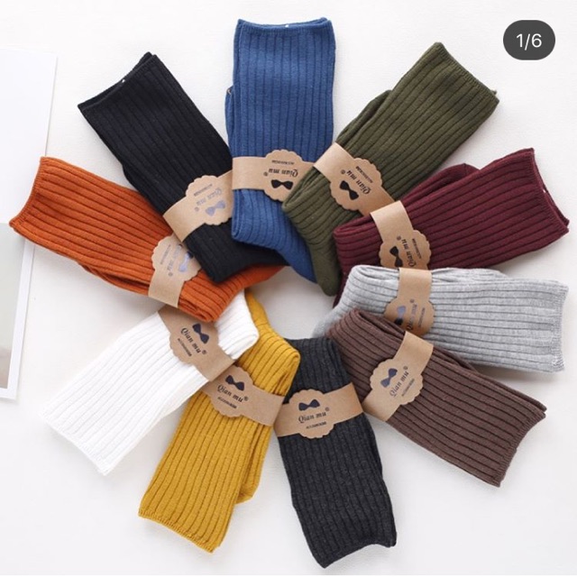 Tất gân vintage ảnh thật