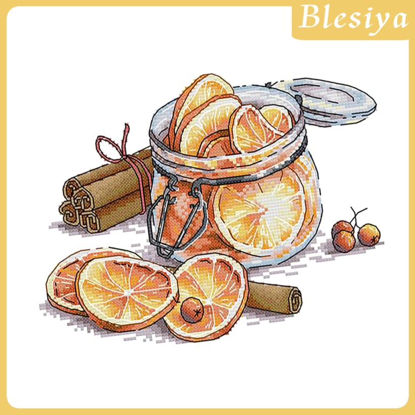 Bộ dụng cụ làm tranh thêu chéo hình quả chanh cho người lớn