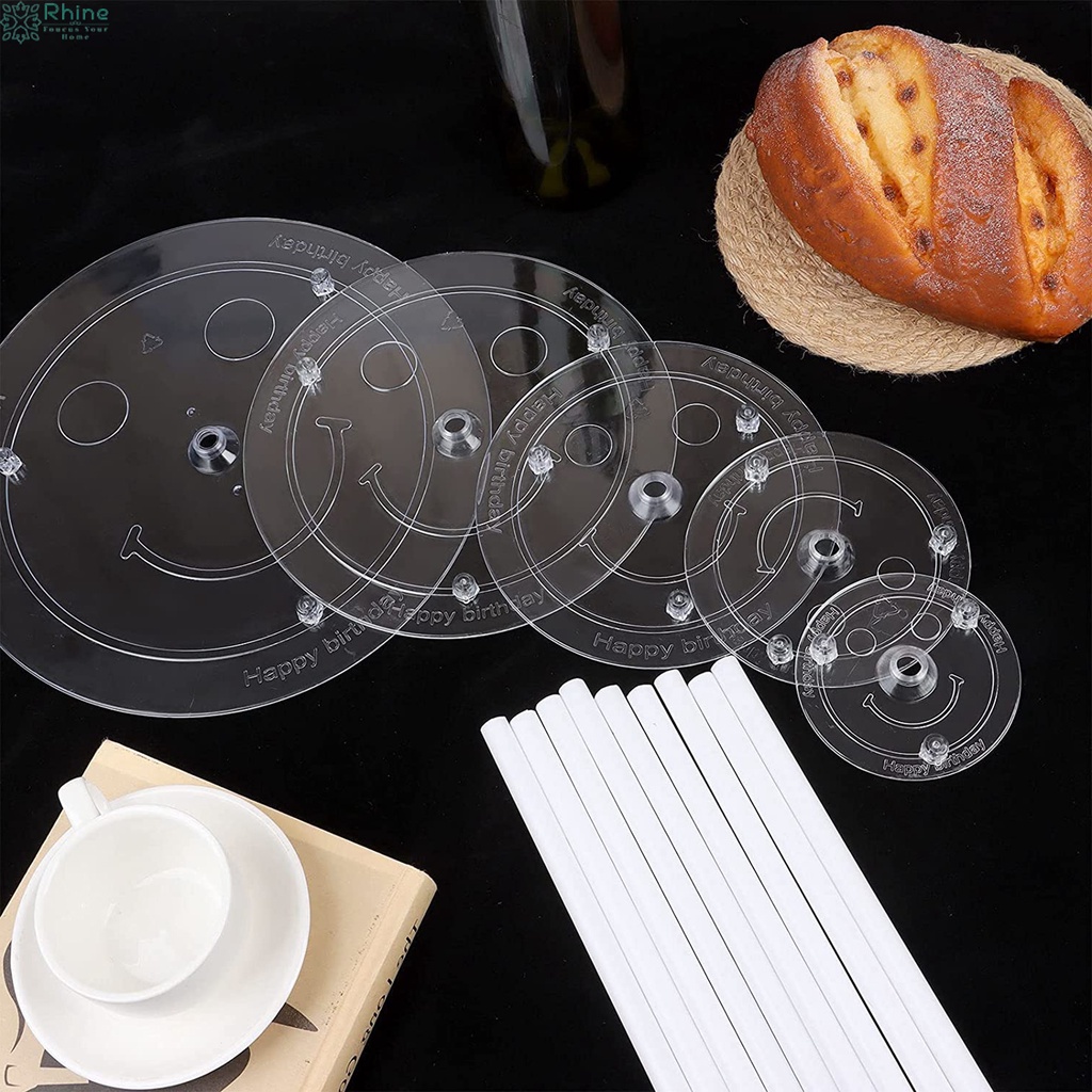 Giá Đỡ Bánh Kem 5 Tầng 35 Thanh Trong Suốt Xếp Chồng 3 4/6/7/10"