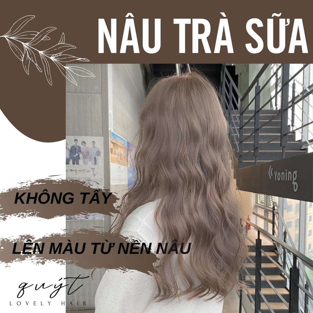 THUỐC NHUỘM TÓC NÂU TRÀ SỮA+TẶNG KÈM OXY