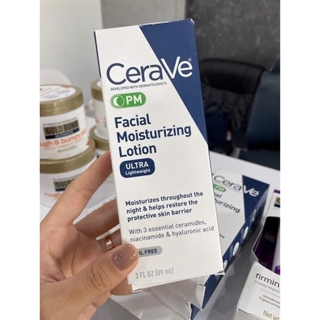 Kem Dưỡng Ẩm Sáng Da Ban Đêm Dịu Nhẹ CERAVE PM Facial Moisturizing Lotion Ultra Lightweight - 89ml